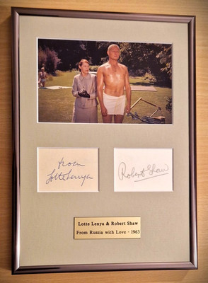 LOTTE LENYA & ROBERT SHAW   Original James Bond 007 Autogramm & COA ~ FRWL 1963