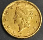 1853 US Gold $1 Liberty Head Gold Dollar Type 1