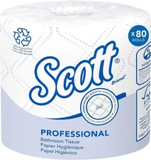 80 Rolls SCOTT Soft Toilet Paper 473 Sheets 2Ply NO CLOG SEPTIC SAFE Bulk Supply