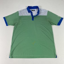 Callaway Polo Shirt Mens L Green Striped Opti-dri Golf Performance Short Sleeve