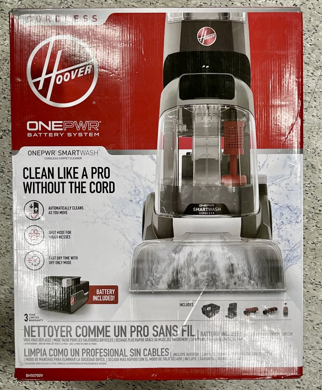 Hoover Smart Wash Deep Clean Carpet Shampooer with Battery and Charger-image