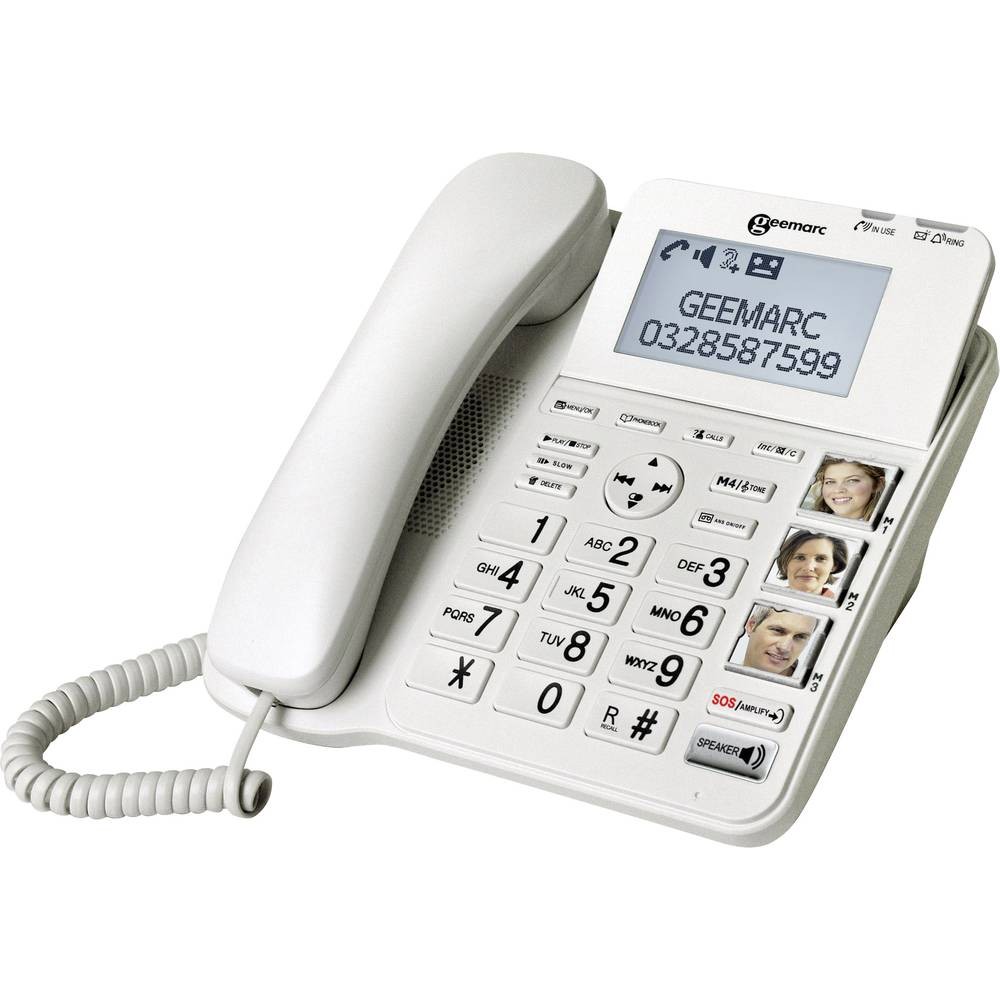 Téléphone filaire pour séniors Geemarc CL595 touches géantes contre malentendance