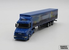 Herpa Scania 144L Hauber Box Semitrailer Wackelbild blue 1:87 /H30225