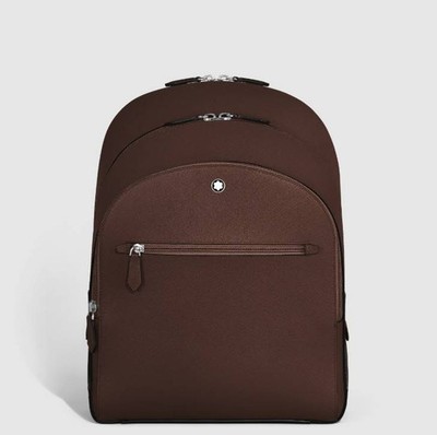 Montblanc Sartorial Medium 3 Compartment Ebony Backpack 222929 Brown Leather Backpack