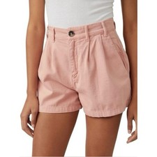 NWT Free People Billie Pleated Chino Shorts  Petal Rose Pink  2