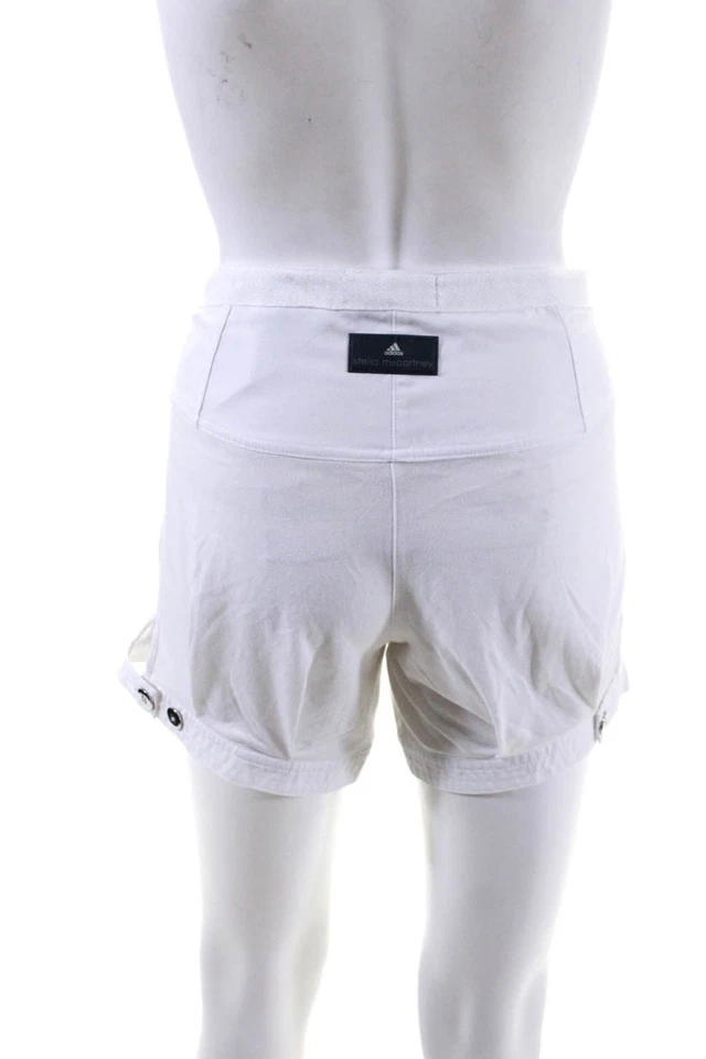Adidas Women's Low Rise Polyester Mini Shorts White s - Image 3 of 4