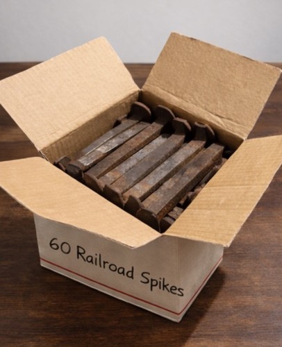 Lot of 60 High Carbon Railroad Spikes For Welding, Knife making, Decor, DIY ART