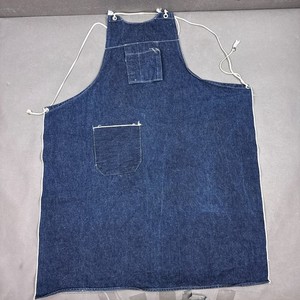 Vintage Denim Apron Blue Selvedge Workshop Craft Mechanic Workwear Kitchen Clean