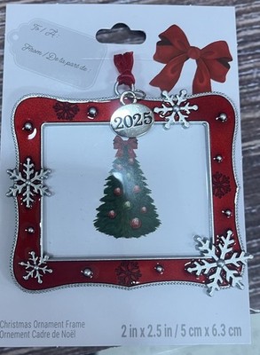 2025 Metal Mini Photo Ornament. Red tone By Studio Decor