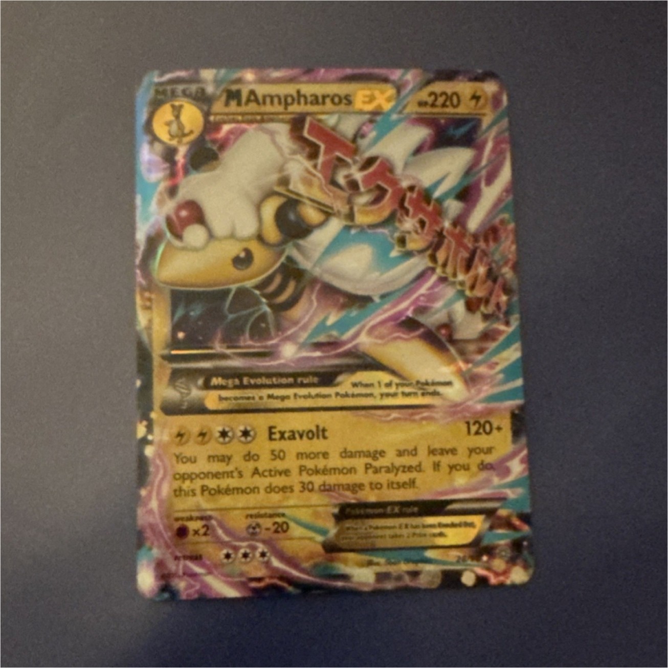 Pokemon MEGA M Ampharos EX Ultra Rare Holo XY Ancient Origins 28/98 TCG Card