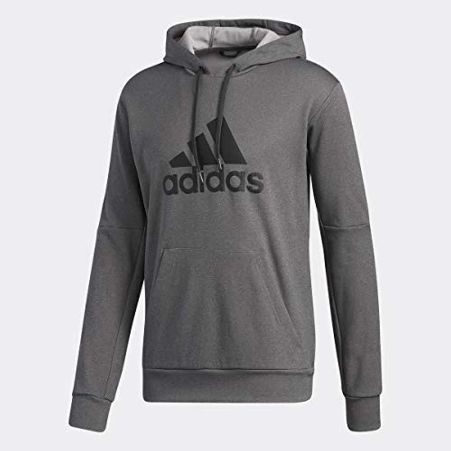 adidas Men's BOS Hoodie Sweatshirt Gray Pullover Long Fleece Activewear Gym