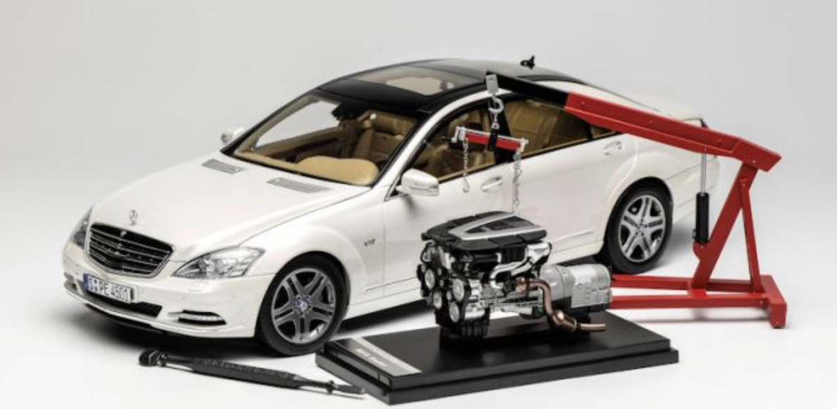 1/18 Motorhelix Mercedes Benz S600 L W221 from 2005 in White