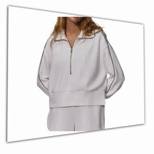 Varley Women s Davenport Half-Zip Sweater, Long Sleeve. White. Sz M . New.