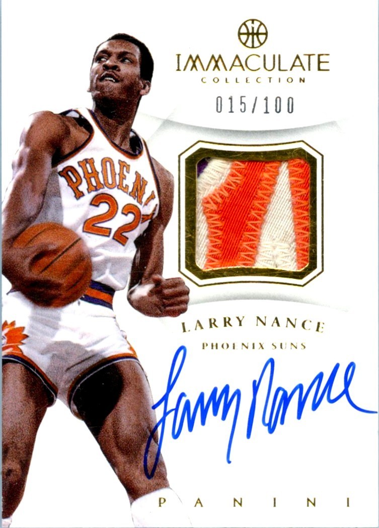 LARRY NANCE SR 2012-13 IMMACULATE GOLD GAME USED PATCH AUTO SP 15/100 SUNS