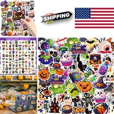 Halloween Party Favors 100 PCS Pumpkin Bat Spider Stickers for Kids Activities