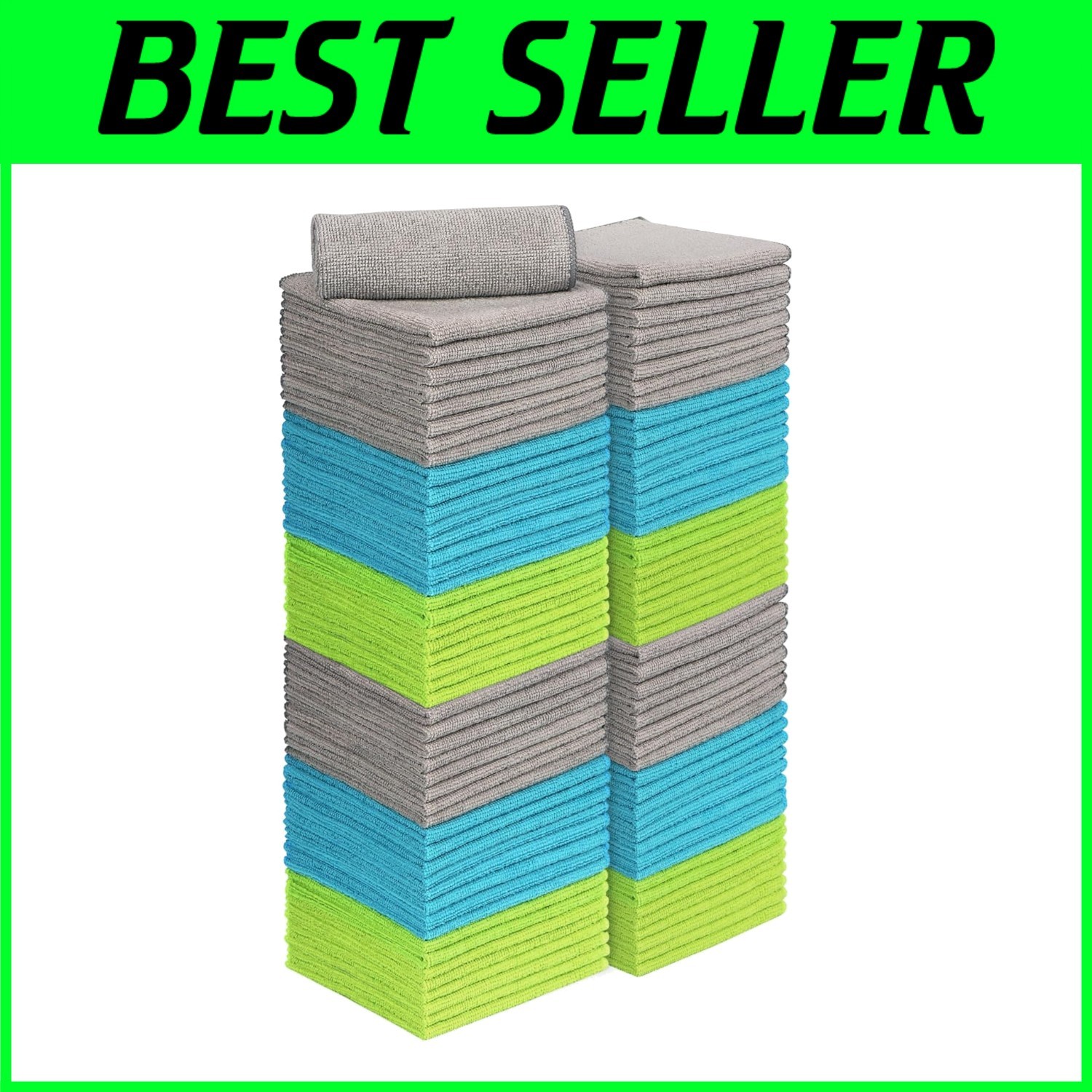 100-Pack Super Absorbent Microfiber Cleaning Cloths for All Cleaning Tasks