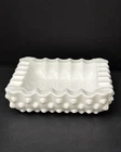 Vintage Fenton Hobnail White Milk Glass Square Ashtray 5" Trinket Dish MCM Vtg