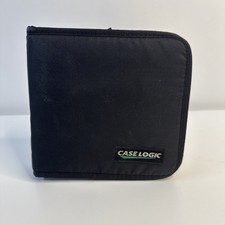 Case Logic Zippered CD Case Black Holds 24 Discs 6.5" x 6.5"