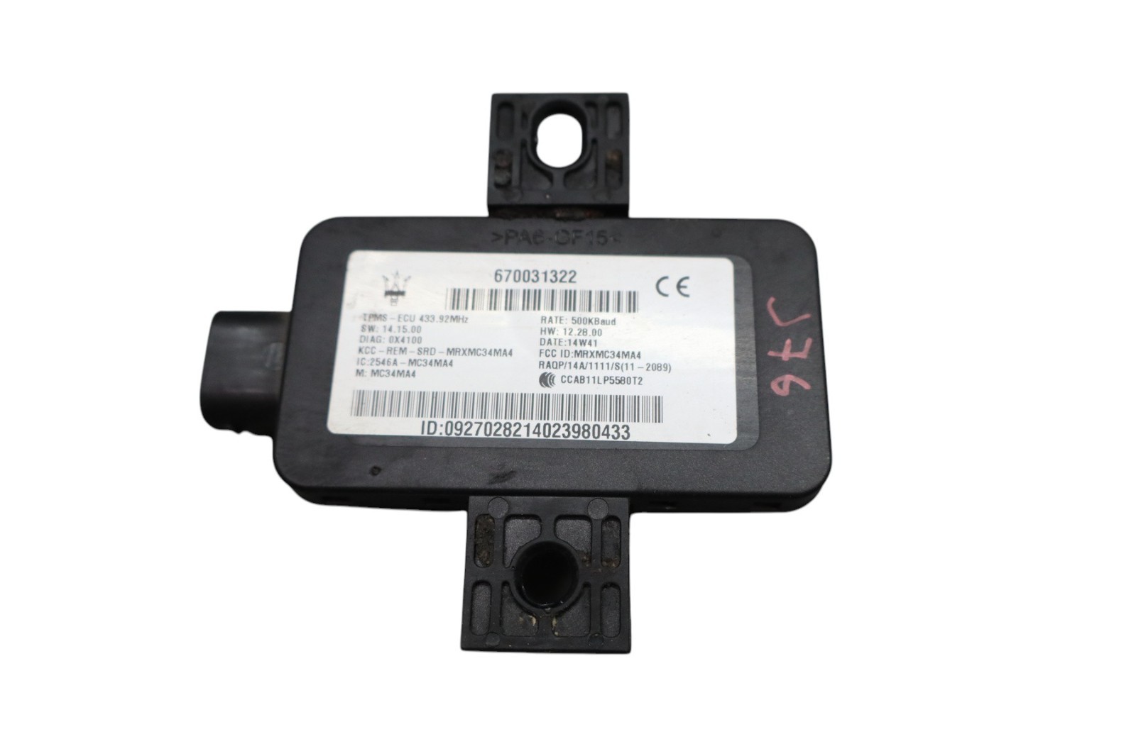 14-24 Maserati Ghibli M157 Tire Pressure Monitor Sensor Module TPMS OEM