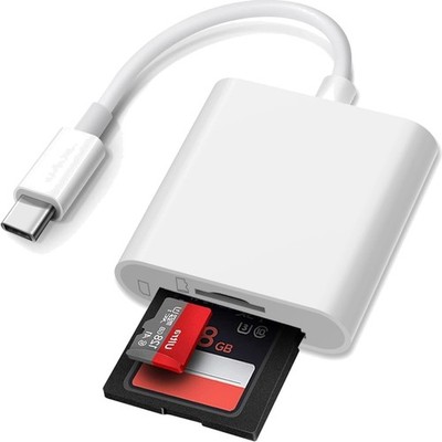 USB C SD Kartenleser, 2-in-1 Adapter für Fotografie Speicherkarten