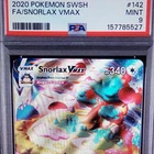 Pokemon Snorlax VMAX 142/202 SWSH01 Sword & Shield Full Art Holo PSA 9