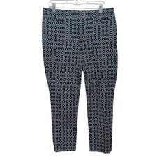 Brooks Brothers Women  s Natalie Fit Cotton Stretch Trousers Navy White Size 12