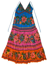 Farm Rio For Anthropologie Small Floral Spanish Maxi Halter Strap Dress P143