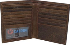 RFID Protected Premium Vintage Leather Bifold Hipster Credit Card Slim Wallet...