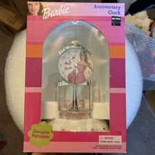 Barbie Porcelain Anniversary Clock with Precision Movement NIB