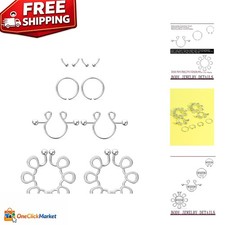 8-Piece No Piercing Nipple Rings Set in Surgical Steel - Elegant Faux Jewelry