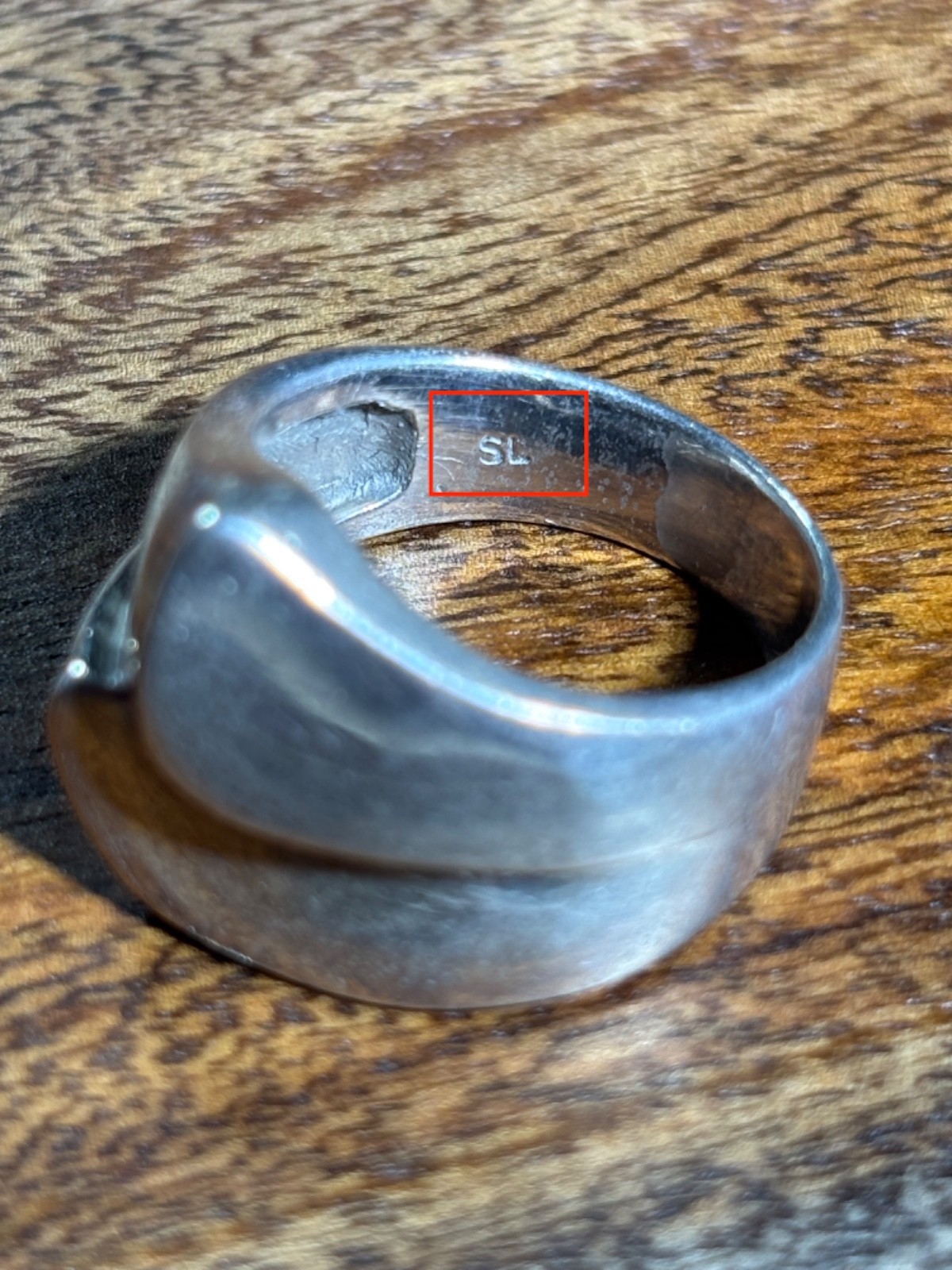 Vintage Solid Sterling Silver Wave Ring Size 7.5 - image 8