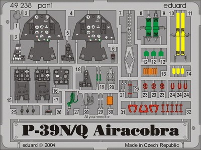 Eduard 1/48 Bell P-39Q/N Airacobra Cockpit+Detail (EDU) 49238
