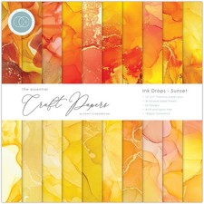 Craft Consortium Double-Sided Paper Pad 12"X12" 30/Pkg-Ink Drops - Sunset, 20 De