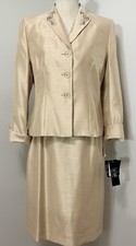 NEW Le Suit Skirt Suit Size 10P Champagne Tan Jacket  Skirt Set NWT 200