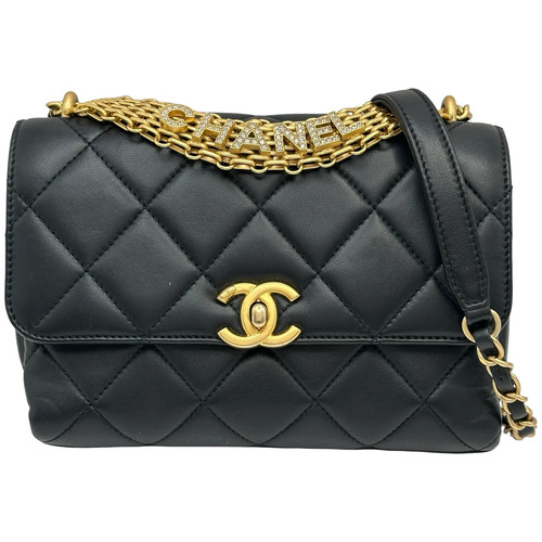CHANEL Mini Flap Bag AS3239 Black/GHW Lambskin Shoulder Bag #312