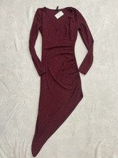 Windsor Cocktail Dress Women's S NWT Sparkle Burgundy Partywear Form Fitting