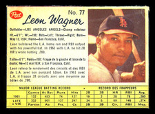 1962 POST MLB BASEBALL CANADIAN #77 Leon Wagner VG-EX Los Angeles W/White Back