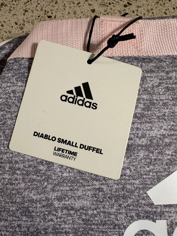 Adidas Unisex Gris Jaspeado Rosa Diablo Pequeño Bolso de Lona Gimnasio Bolso de Viaje Nuevo con Etiquetas Foto 4 de 4