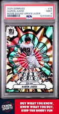 2025 Panini Donruss Bomb Squad #18 Aaron Judge Bomb Squad-Green Laser PSA 9