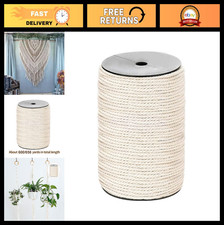 Natural Cotton Macrame Cord 2mm x 656 Yards, Twisted Rope for Wall Hangings, Cra