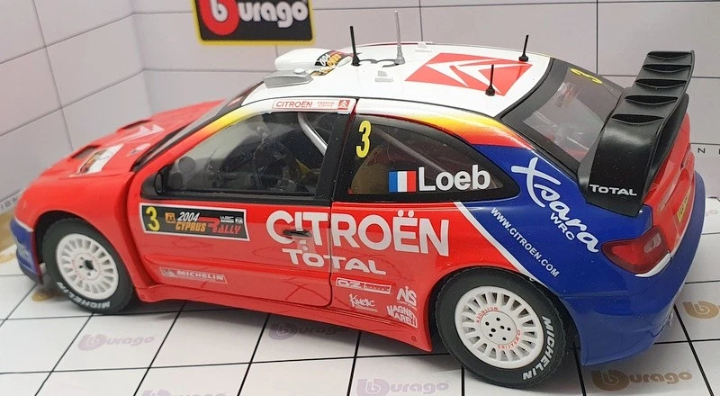 Burago 1/18 Scale Diecast 39044 - Citroen Xsara WRC #3 2004 Cyprus S.Loeb - Image 2 of 4