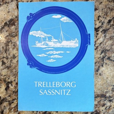 Faltblatt Trelleborg Sassnitz Schiffmotiv maritim blau Papier 1 Stück