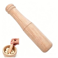 Wooden Pestle Muddler Garlic Masher 6.9 Inch Carving Mallet Grinding Stick