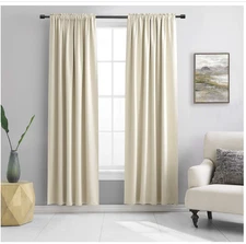 DONREN 2 Panels Cream Beige Blackout Curtain Panels for Bedroom -44"x84"L