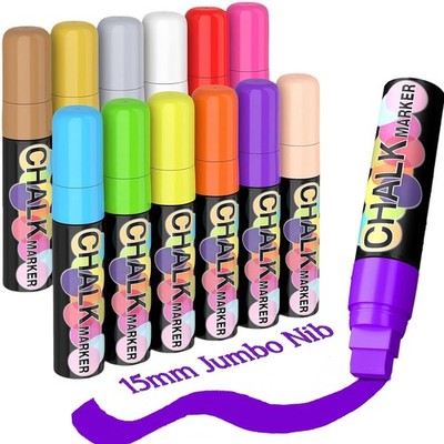 Washable Window Markers for Cars - Jumbo 15mm Liquid Chalk Pens for Art & Events
