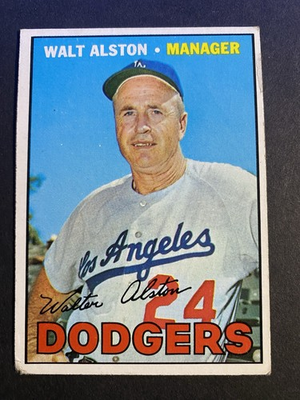 #ad 1967 Topps Baseball Walter Alston Los Angeles Dodgers Card #294 Hall of Famer $0.99