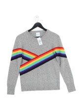 Madeleine Thompson Damen Pullover S Grau 100% Kaschmir Rundhals Pulli