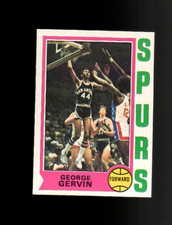 George Gervin 1974-75 Topps San Antonio Spurs RC ROOKIE Basketball Card #196. rookie card picture