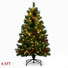 Pre-lit Slim Artificial Spruce Christmas Tree