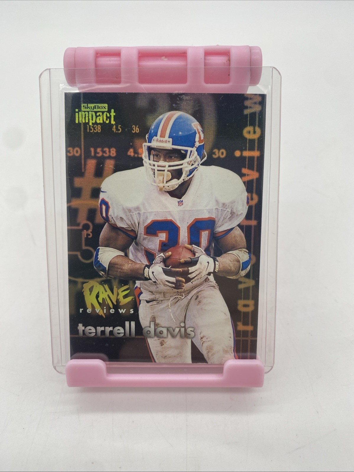 SkyBox 1997 Impact Rave Reviews Terrell Davis #1 of 12 Insert Denver Broncos